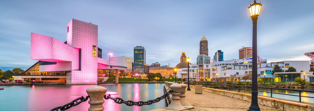 Noah Jigsaw Puzzle Cleveland, Ohio, USA downtown city skyline and harbor at twilight panorama 1000 pieces