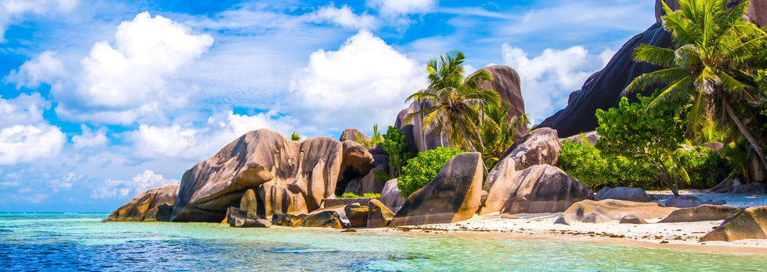 Noah Jigsaw Puzzle The famous beach, Source d'Argent at La Digue Island, Seychelles panorama 1000 pieces