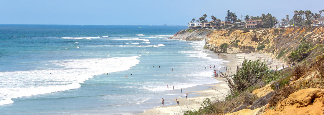 Noah Jigsaw Puzzle Carlsbad bluffs in California overlooking the beach and Pacific Ocean panorama 1000 pieces