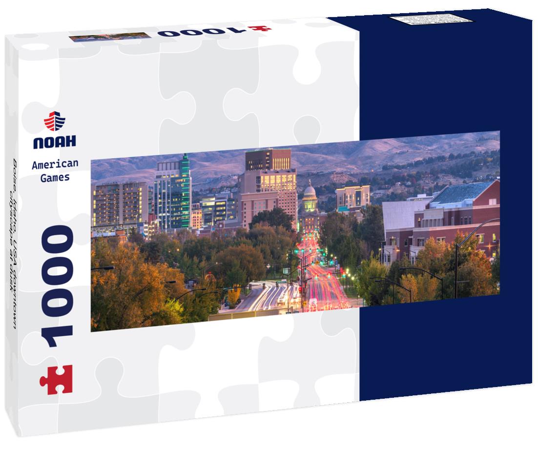 Noah Jigsaw Puzzle Boise, Idaho, USA downtown cityscape at dusk panorama 1000 pieces
