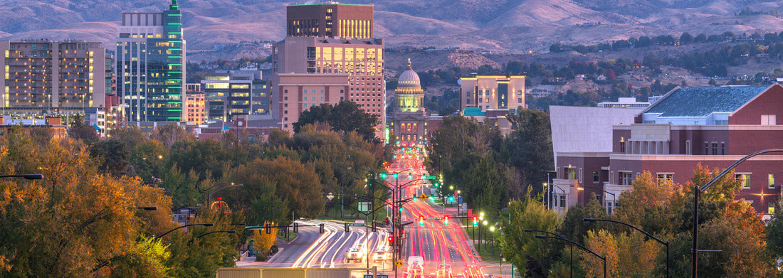Noah Jigsaw Puzzle Boise, Idaho, USA downtown cityscape at dusk panorama 1000 pieces