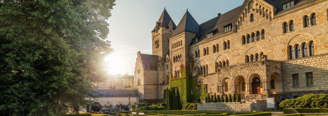 The Imperial Castle in Poznan, commonly called Zamek, a palace in Poznan, Poland. View from the garden 1000pc Panoramic Puzzle