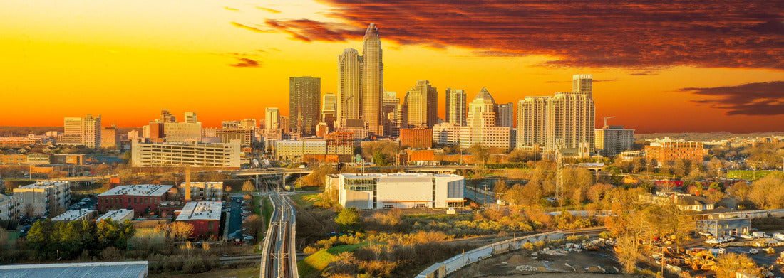 Noah Jigsaw Puzzle A wonderful sunrise overlooking the city skyline of Charlotte North Carolina panorama 1000 pieces
