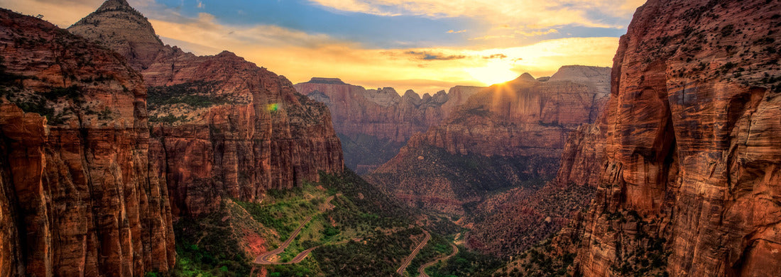 Noah Jigsaw Puzzle Sun Setting on Zion Canyon, Zion National Park, Utah panorama 1000 pieces