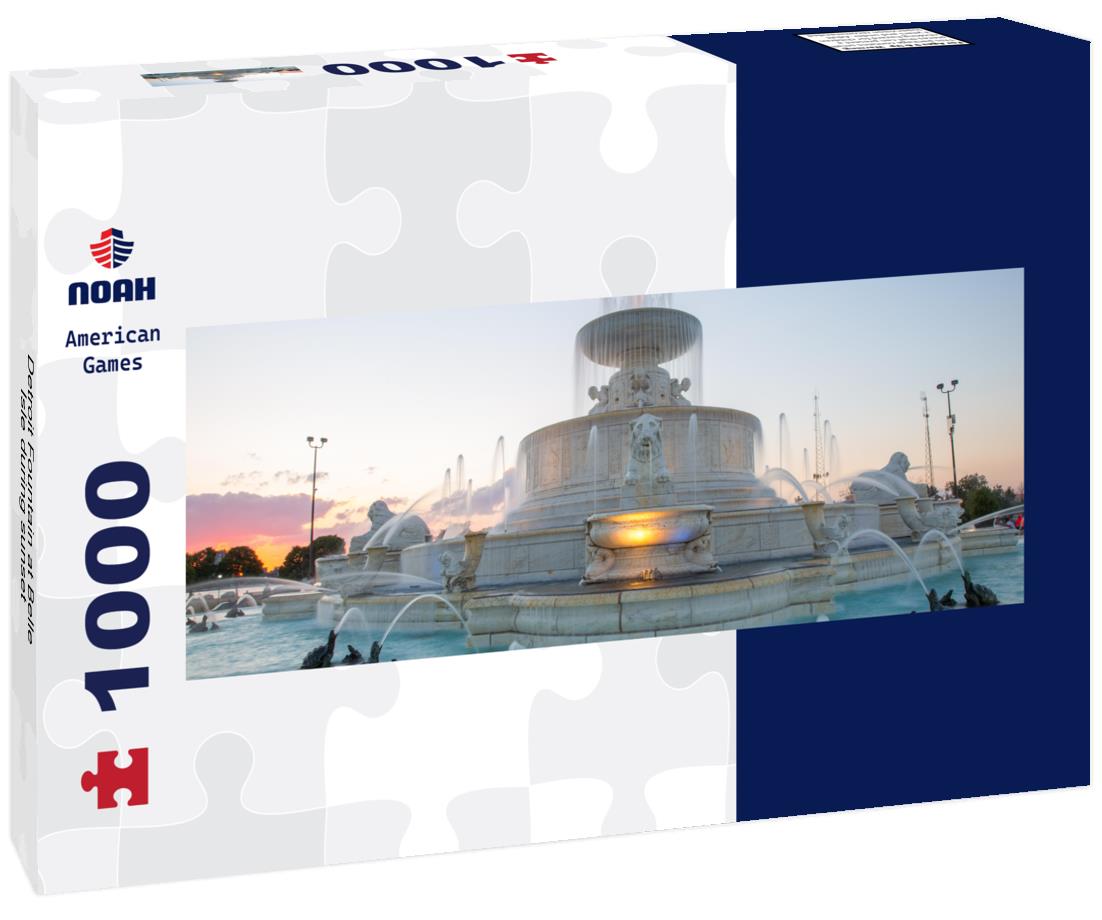 Noah Jigsaw Puzzle Detroit Fountain at Belle Isle during sunset panorama 1000 pieces