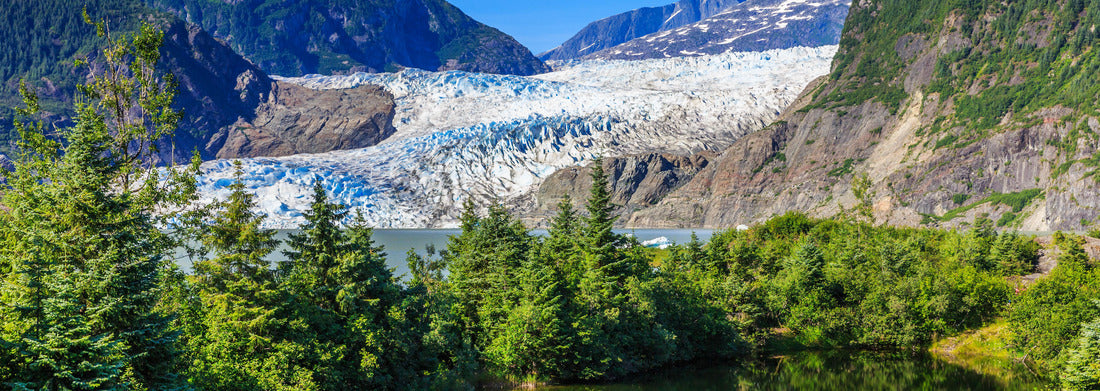 Noah Jigsaw Puzzle Juneau, Alaska. Mendenhall Glacier lookout with reflection in the lake panorama 1000 pieces
