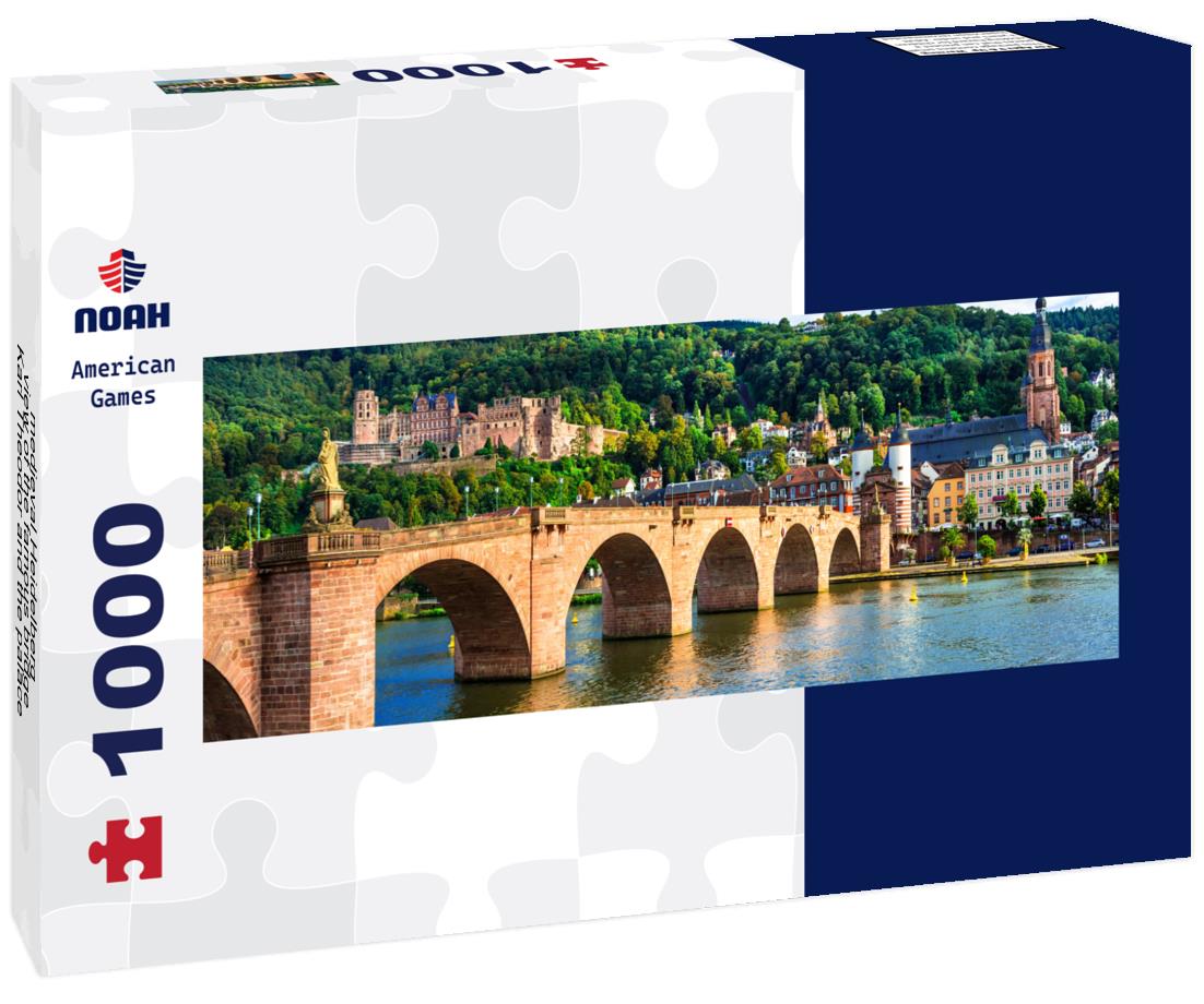 Noah Jigsaw Puzzle medieval Heidelberg - view of the famous bridge Karl Theodor and the palace panorama 1000 pieces