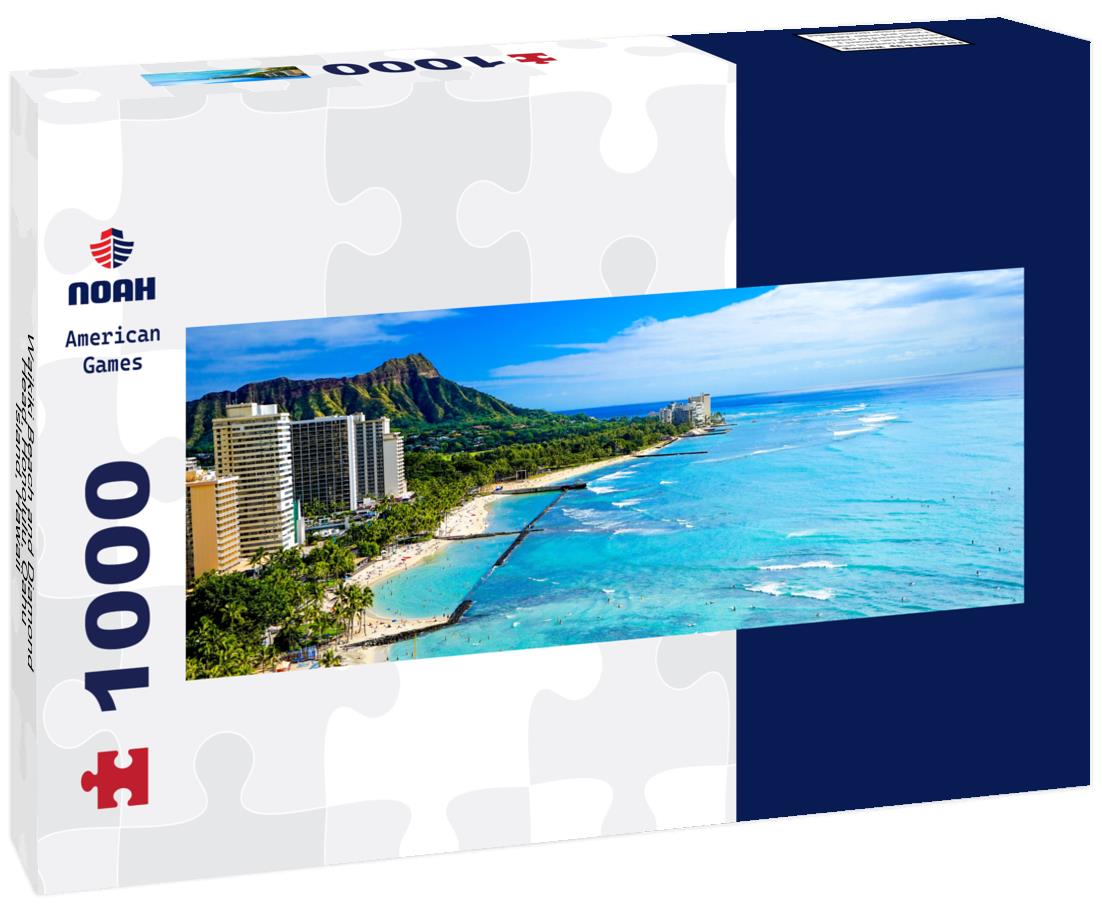 Waikiki Beach and Diamond Head, Honolulu, Oahu Island, Hawaii 1000pc Panoramic Puzzle
