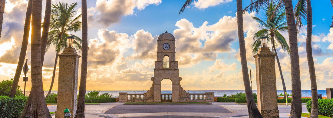 Noah Jigsaw Puzzle Palm Beach, Florida, USA Clock Tower on Worth Ave panorama 1000 pieces