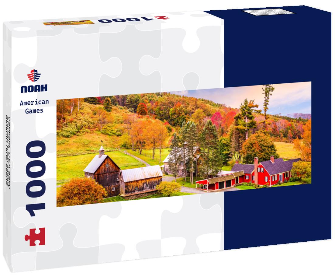 Vermont, USA early autumn rural scene 1000pc Panoramic Puzzle