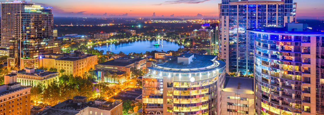 Noah Jigsaw Puzzle Orlando, Florida, USA aerial cityscape towards Eola Lake panorama 1000 pieces