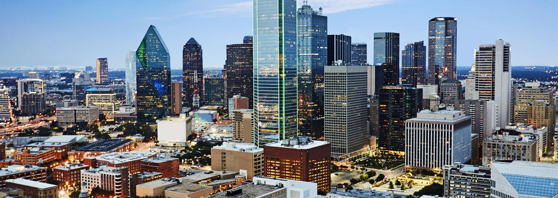 Noah Jigsaw Puzzle Aerial view of the Dallas Financial District, Texas at dusk panorama 1000 pieces