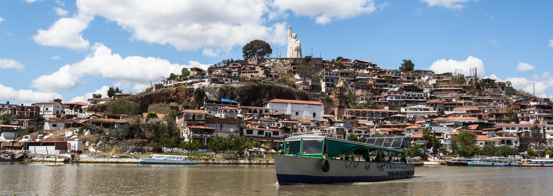 Noah Jigsaw Puzzle Boat in Lake of Patzcuaro Michoacán panorama 1000 pieces
