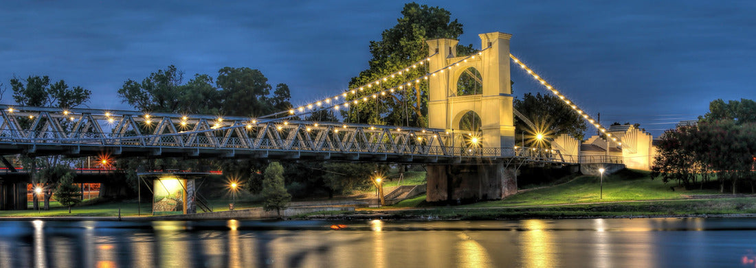 Noah Jigsaw Puzzle The historic Waco suspension bridge, built in 1870 and located in Indian spring park on the Brazos River panorama 1000 pieces