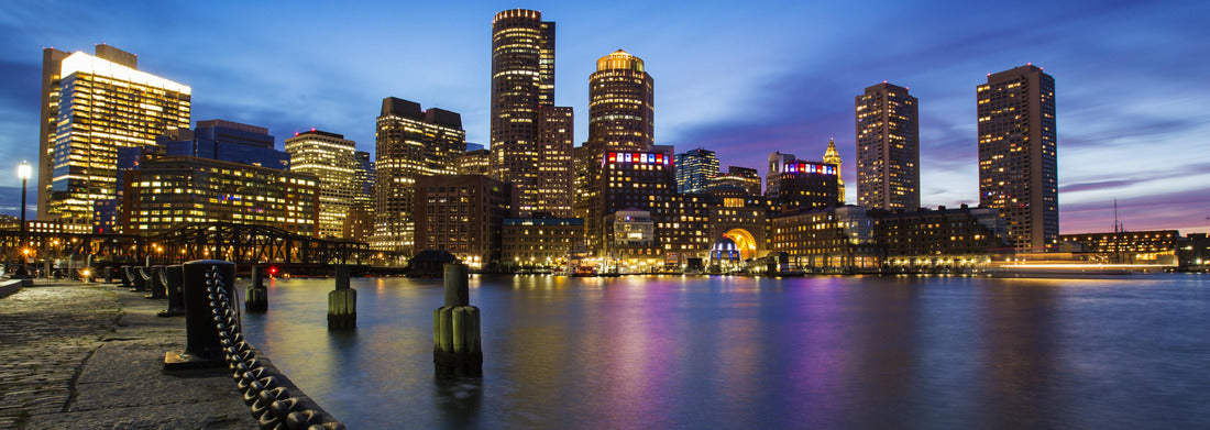 Noah Jigsaw Puzzle Boston Skyline from Downtown Harborwalk at dusk panorama 1000 pieces