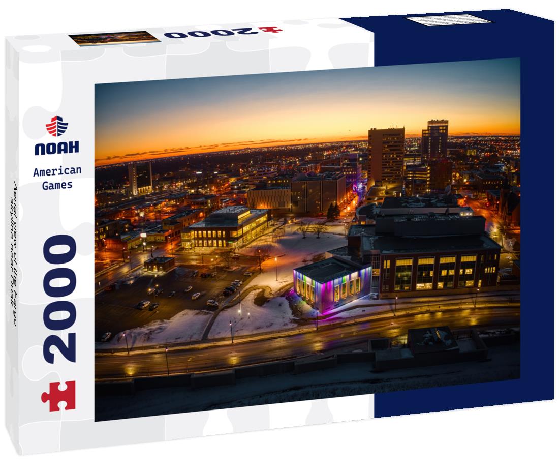Noah Jigsaw Puzzle Aerial view of the Fargo skyline near Dusk 2000 pieces