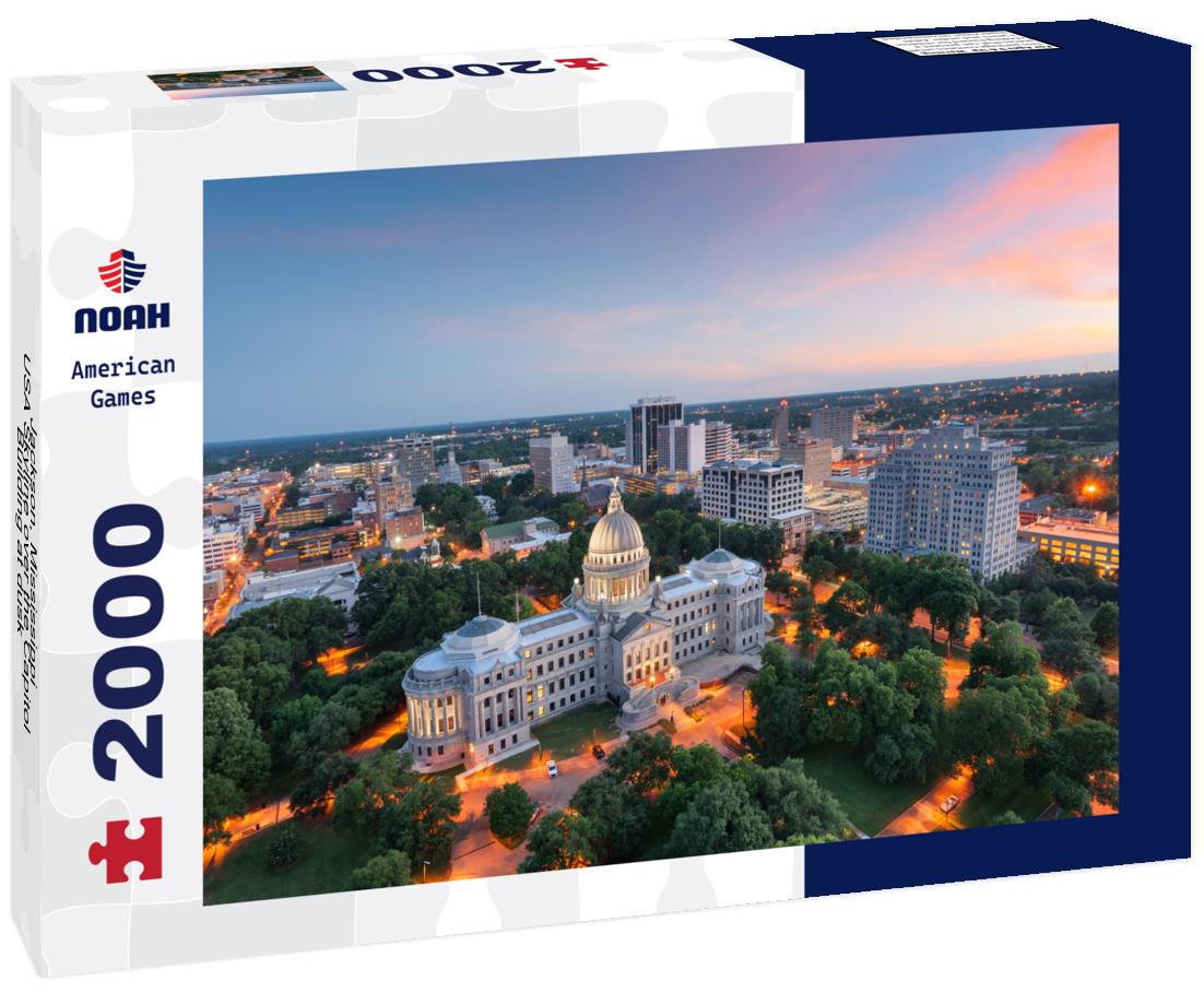 Noah Jigsaw Puzzle Jackson, Mississippi, USA Skyline over the Capitol Building at dusk 2000 pieces