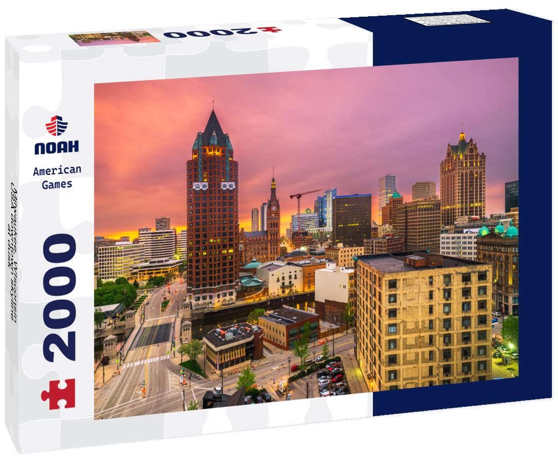 Noah Jigsaw Puzzle Milwaukee, WIsconsin, USA downtown skyline at dusk 2000 pieces