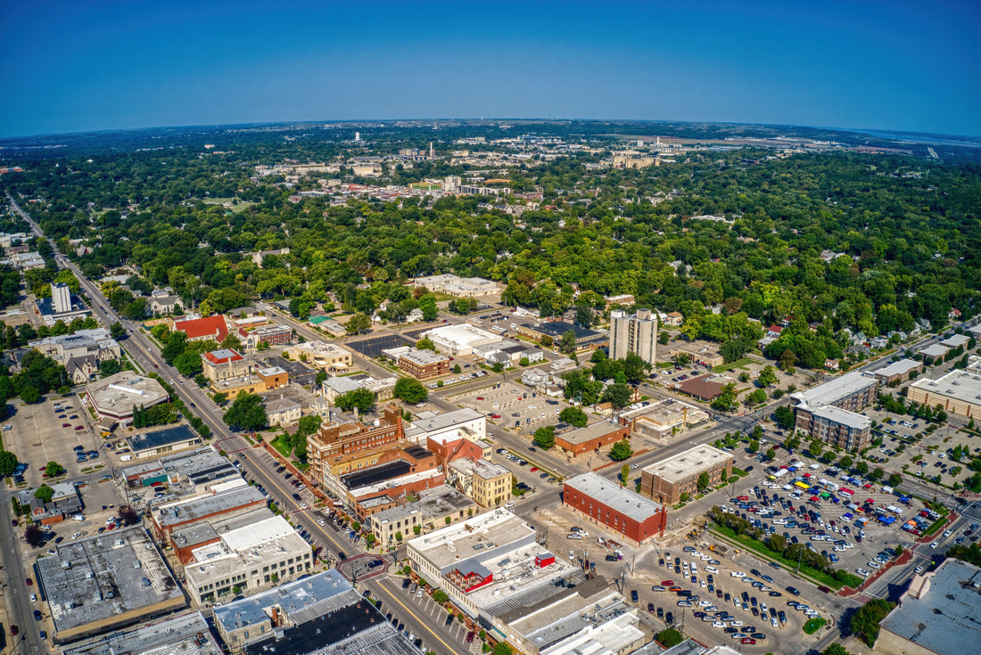 Noah Jigsaw Puzzle Aerial View of the College Town of Manhattan, Kansas in Summer 2000 pieces