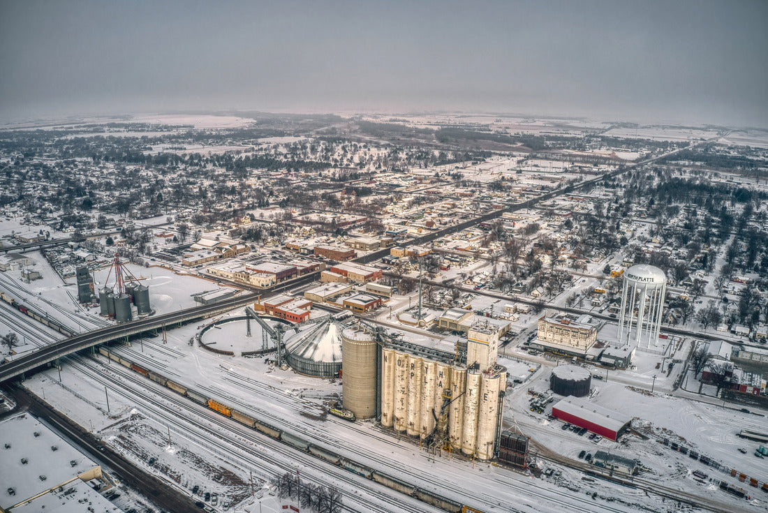 Noah Jigsaw Puzzle Aerial View of North Platte, Nebraska in Winter 2000 pieces