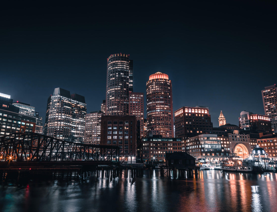 Noah Jigsaw Puzzle Boston harbor skyline at night 1000 pieces