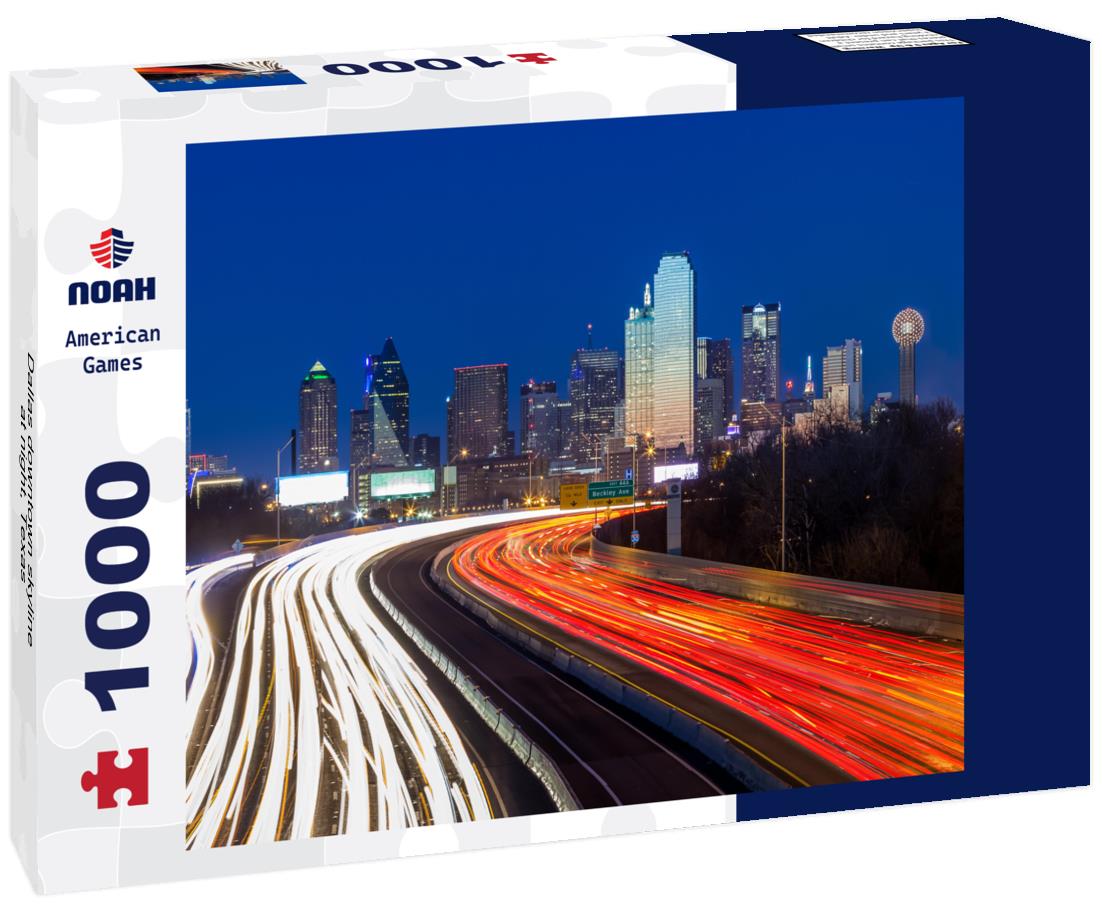 Noah Jigsaw Puzzle Dallas downtown skyline at night, Texas 1000 pieces