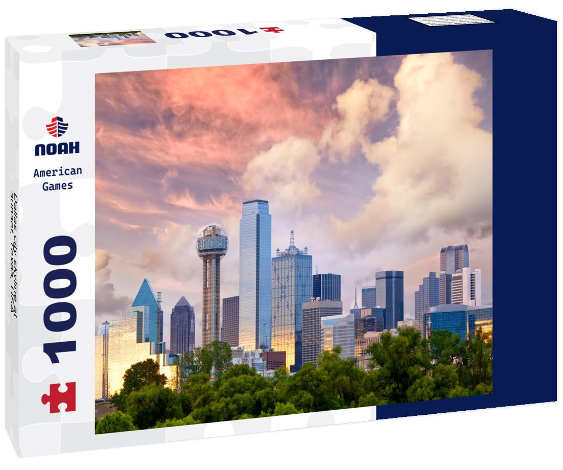 Noah Jigsaw Puzzle Dallas city skyline at sunset, Texas, USA 1000 pieces