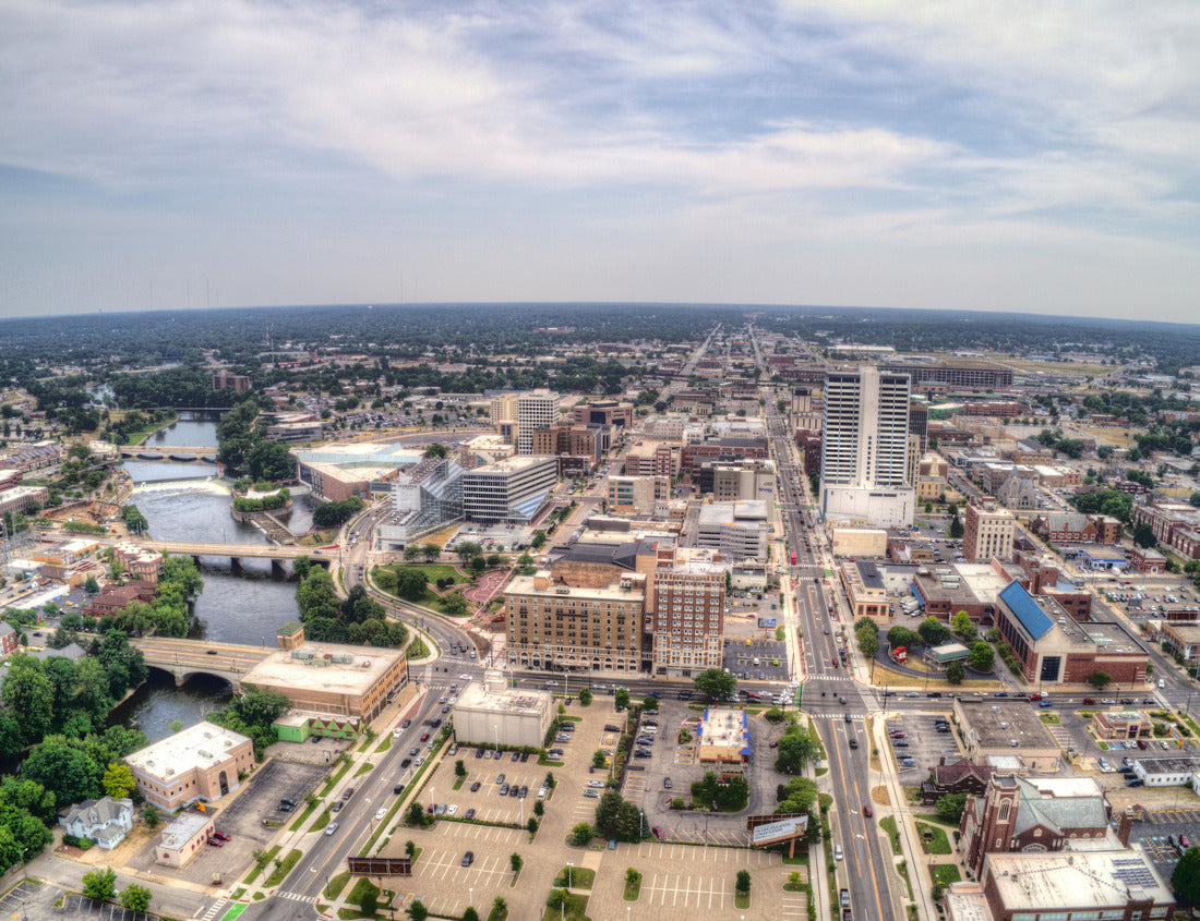 Noah Jigsaw Puzzle Aerial view of downtown South Bend, Indiana 1000 pieces