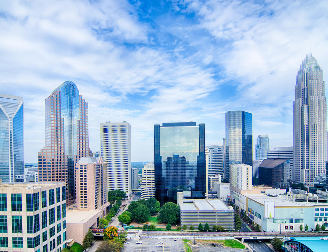 Noah Jigsaw Puzzle Aerial view of Charlotte North Carolina skyline 1000 pieces