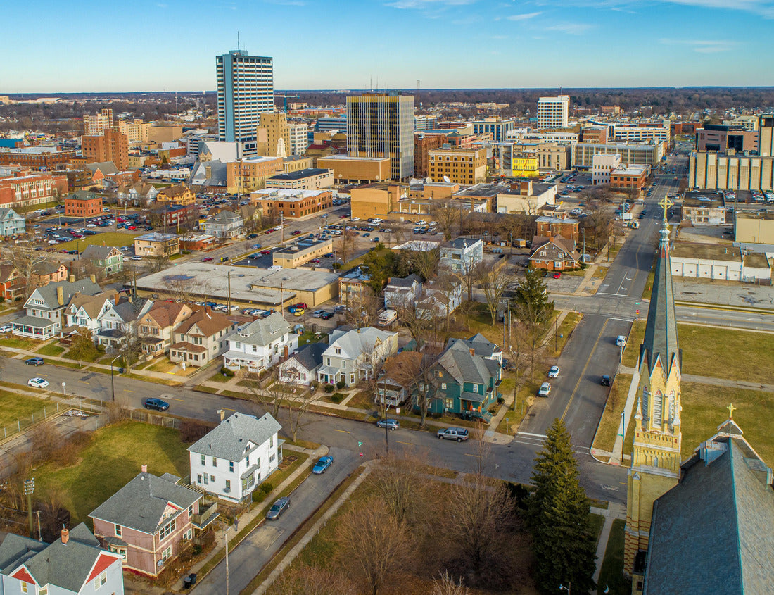 Noah Jigsaw Puzzle Aerial View of South Bend Indiana Looking North East 1000 pieces