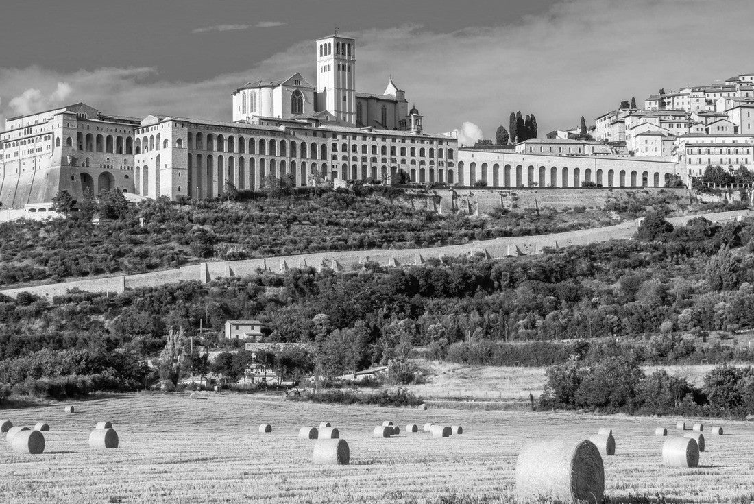 the Basilica of San Francis in Assisi, in the province of Perugia, in the Umbria region of Italy 2000pc PuzzleBlack and White