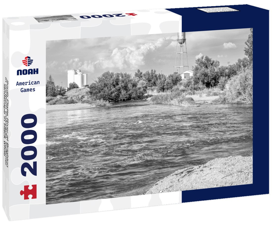 South Platte River at Brighton in northern Colorado, summer landscape 2000pc PuzzleBlack and White