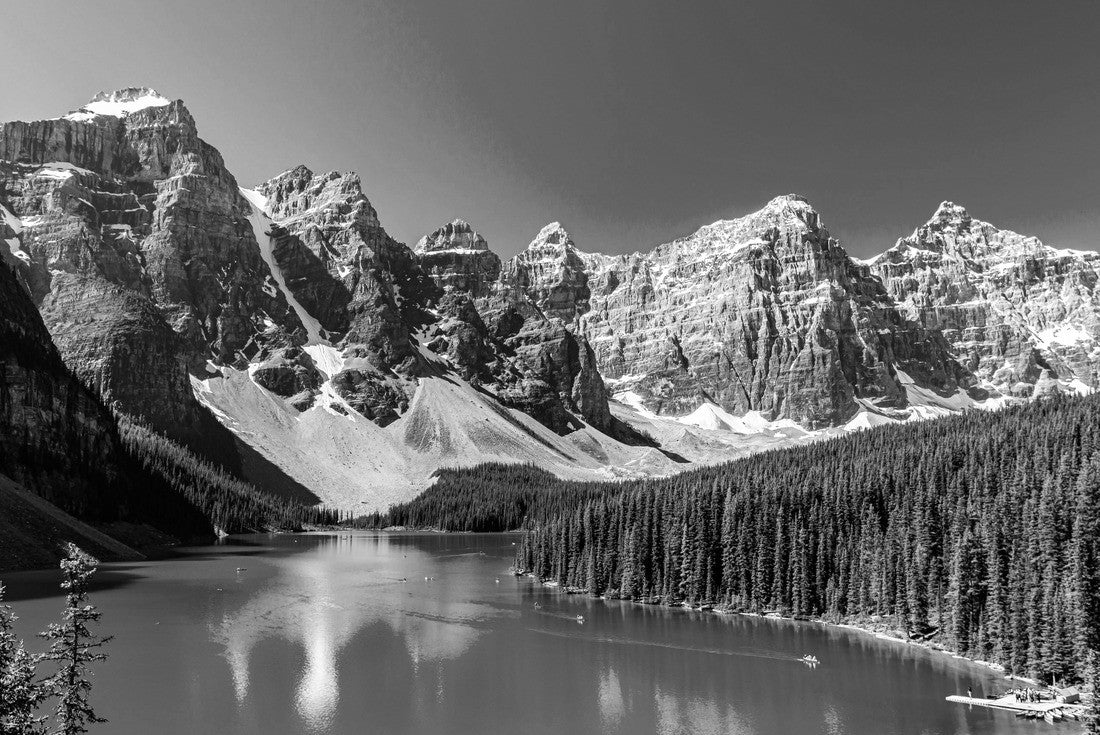 Noah Jigsaw Puzzle Wonderful place to be on earth. Moraine Lake, Banff National Park, Alberta, Canada in black white 2000 pieces