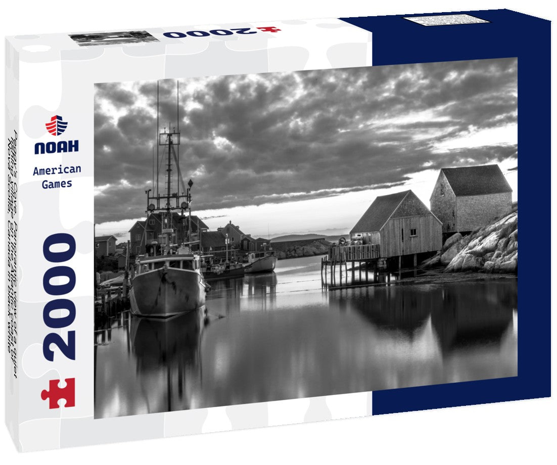 Peggy's Cove. a quiet fishing village on the Atlantic coast of Nova Scotia, Canada 2000pc PuzzleBlack and White