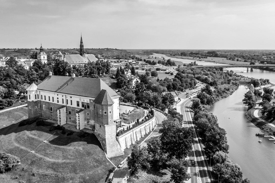 Sandomierz Poland - Aerial photography 2000pc PuzzleBlack and White