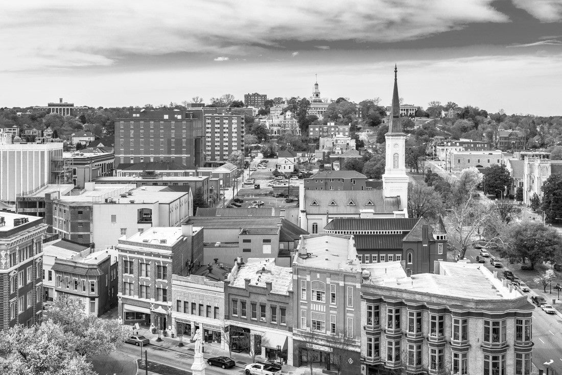 Macon, Georgia, USA downtown cityscape 2000pc PuzzleBlack and White