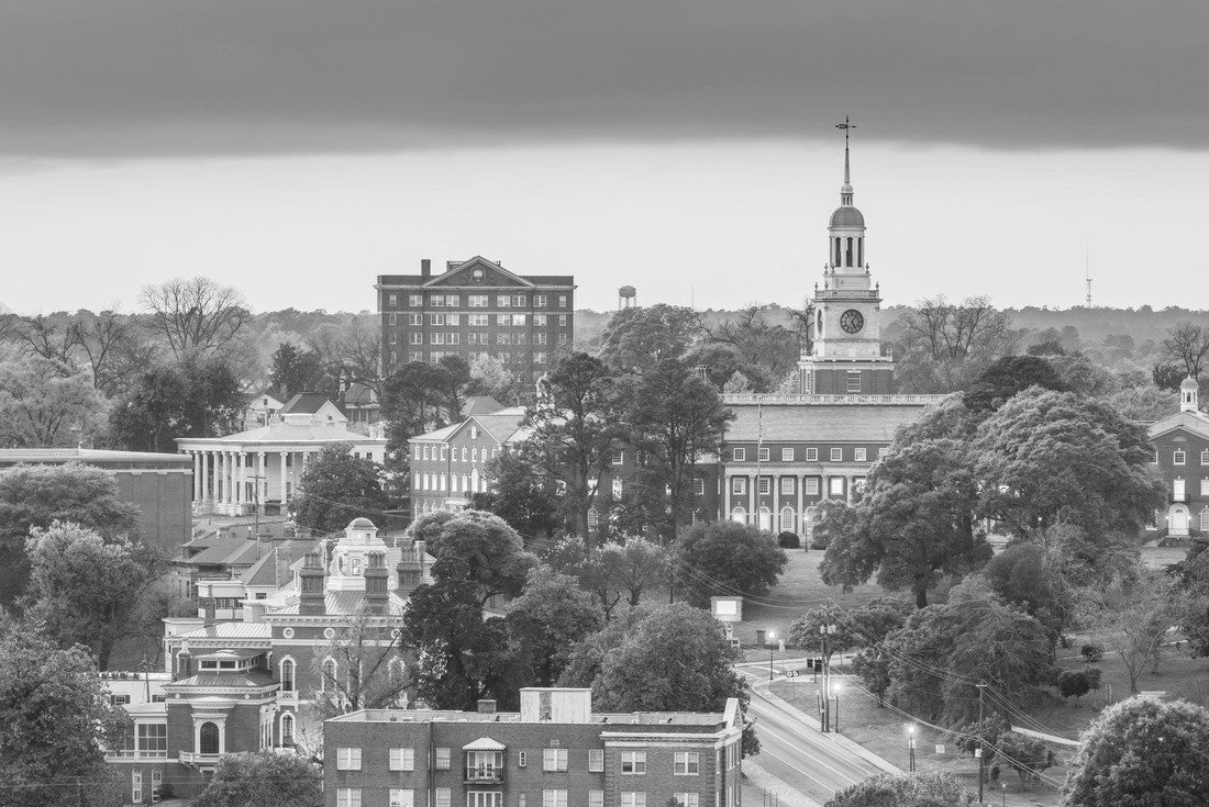 Macon, Georgia, USA historic downtown skyline at dusk 2000pc PuzzleBlack and White