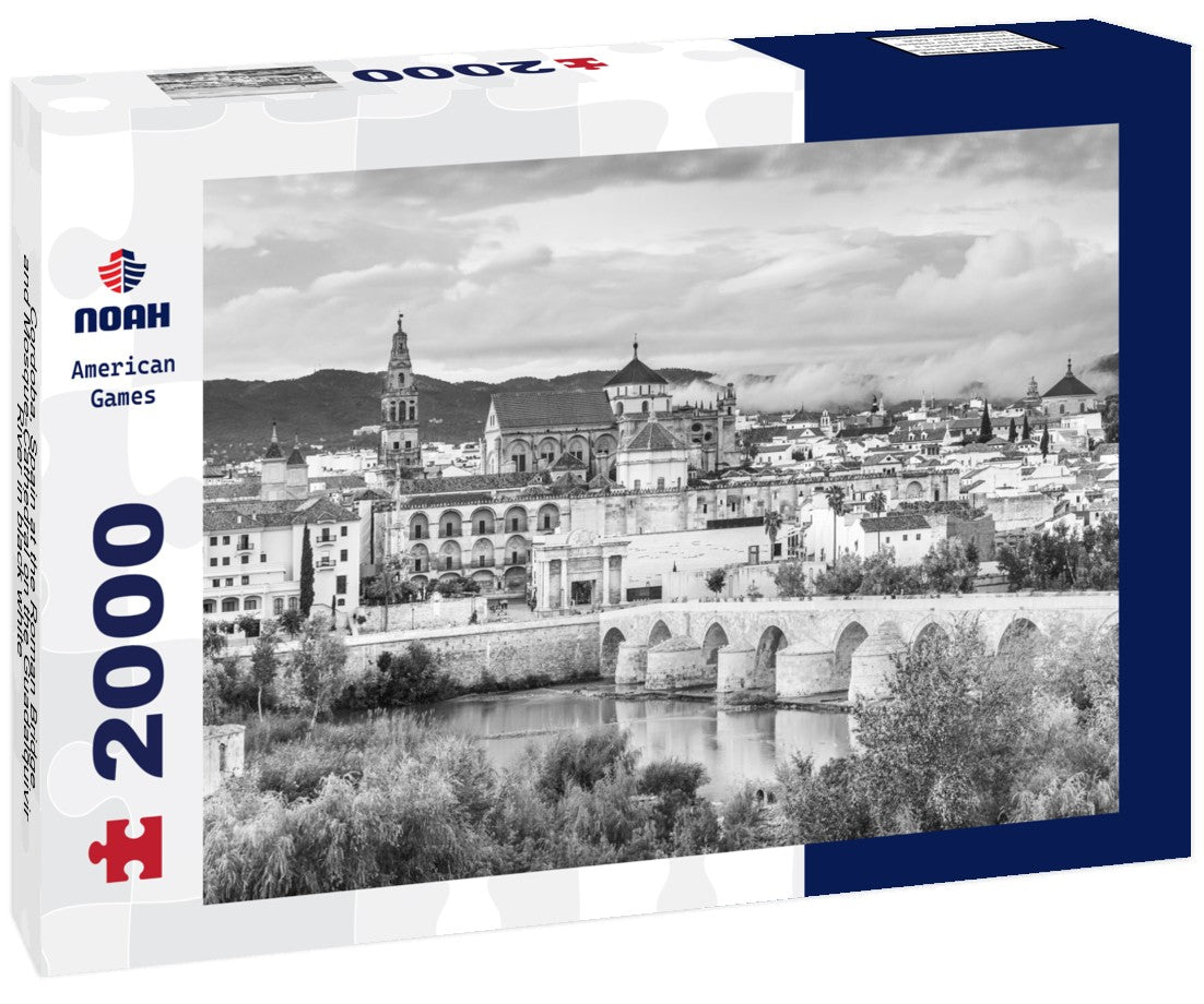 Cordoba, Spain at the Roman Bridge and Mosque-Cathedral on the Guadalquivir River 2000pc PuzzleBlack and White