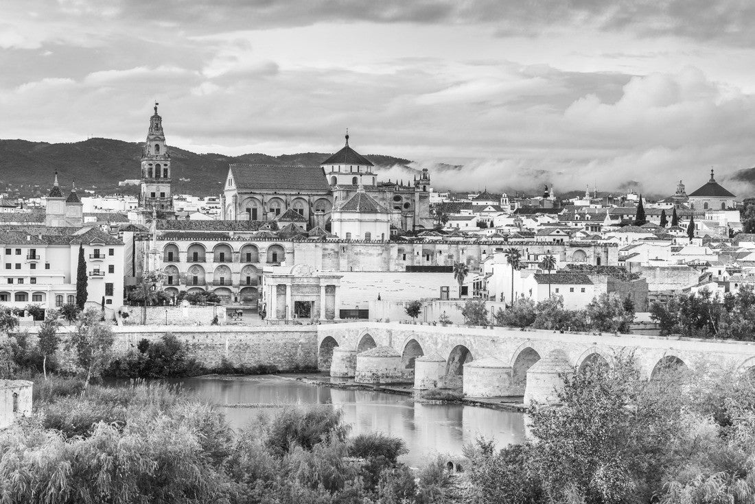 Cordoba, Spain at the Roman Bridge and Mosque-Cathedral on the Guadalquivir River 2000pc PuzzleBlack and White