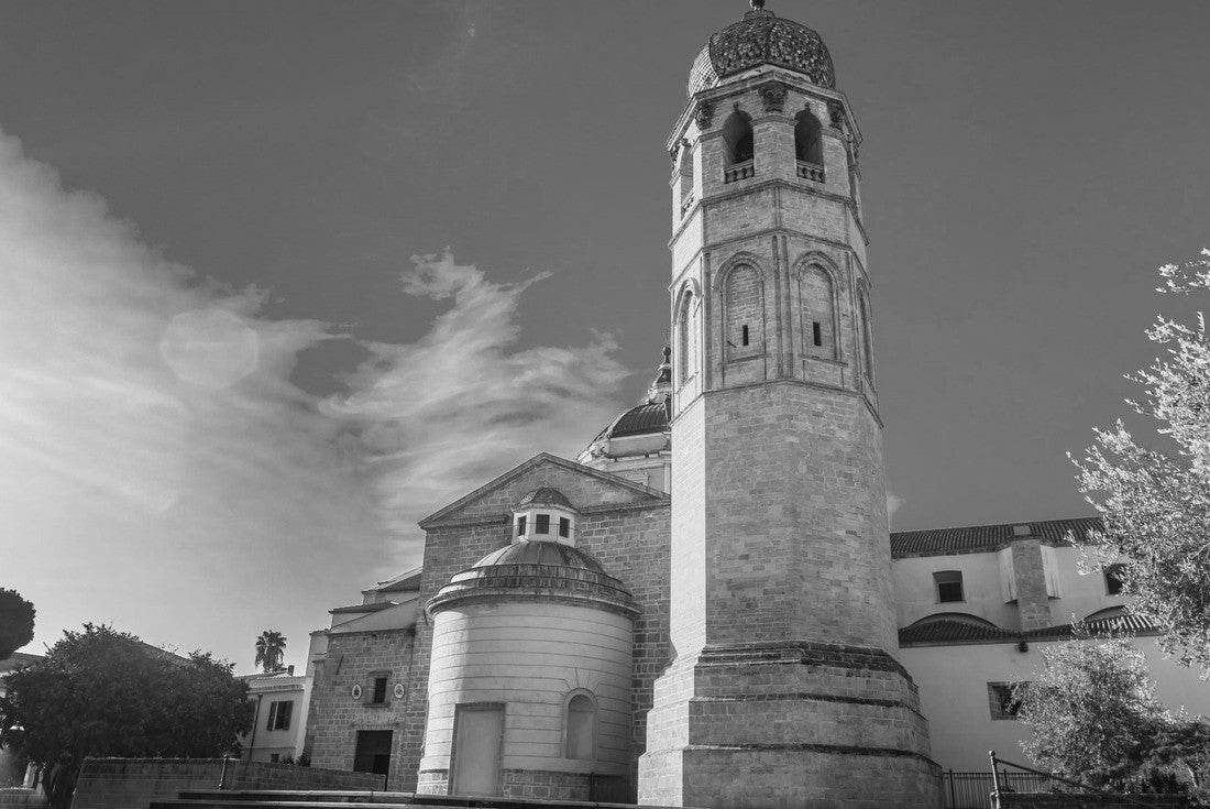 Cathedral of Santa Maria Assunta in Oristano. It is built in the Baroque style and is located in the historic center of the city. Sardinia, Italy 2000pc PuzzleBlack and White