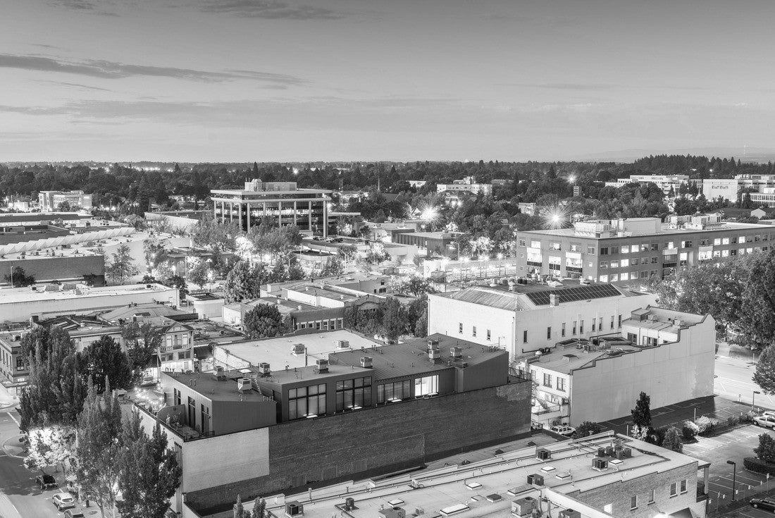 Noah Jigsaw Puzzle Salem, Oregon, USA downtown city skyline at dusk in black white 2000 pieces