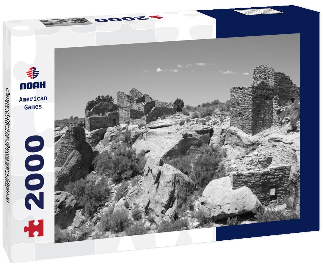 Ancient Native American Ruin in Cajon Unit, Hovenweep National Monument 2000pc PuzzleBlack and White