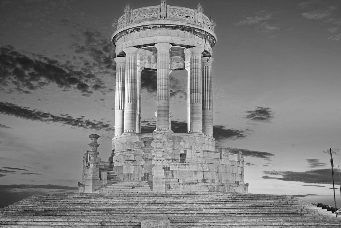 Ancona, Marche, Italy: Dawn view of the war-circular temple of 1930 in Istrian stones 2000pc PuzzleBlack and White