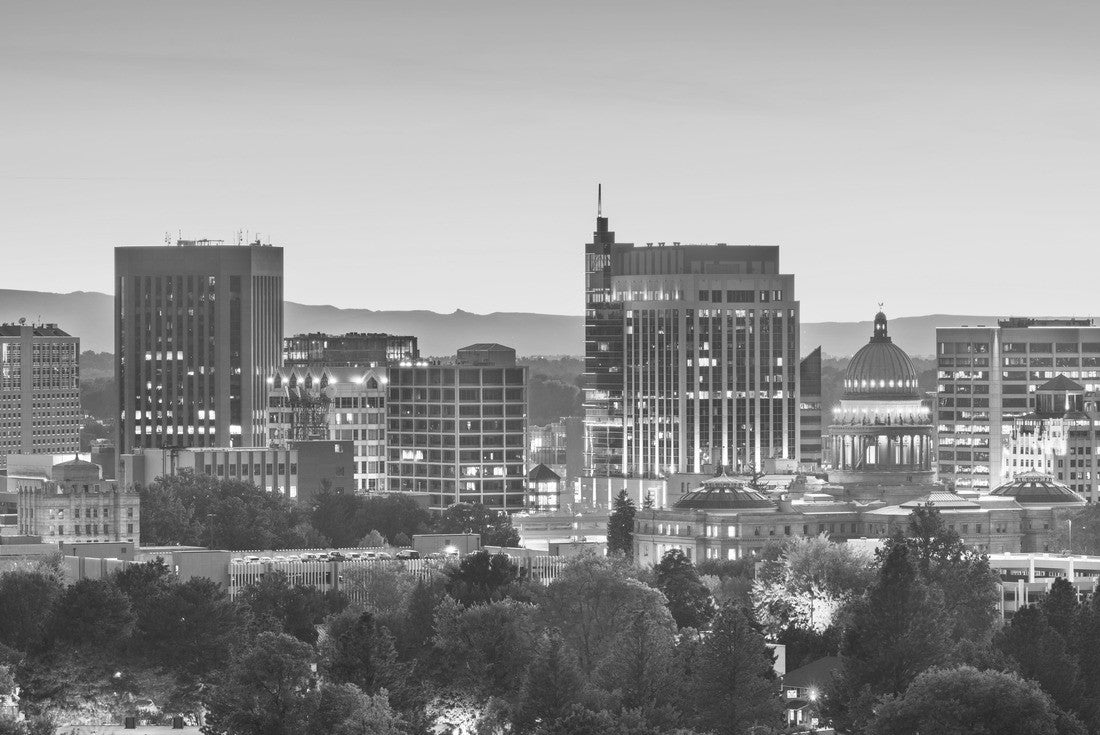 Boise, Idaho, USA downtown cityscape at twilight 2000pc PuzzleBlack and White