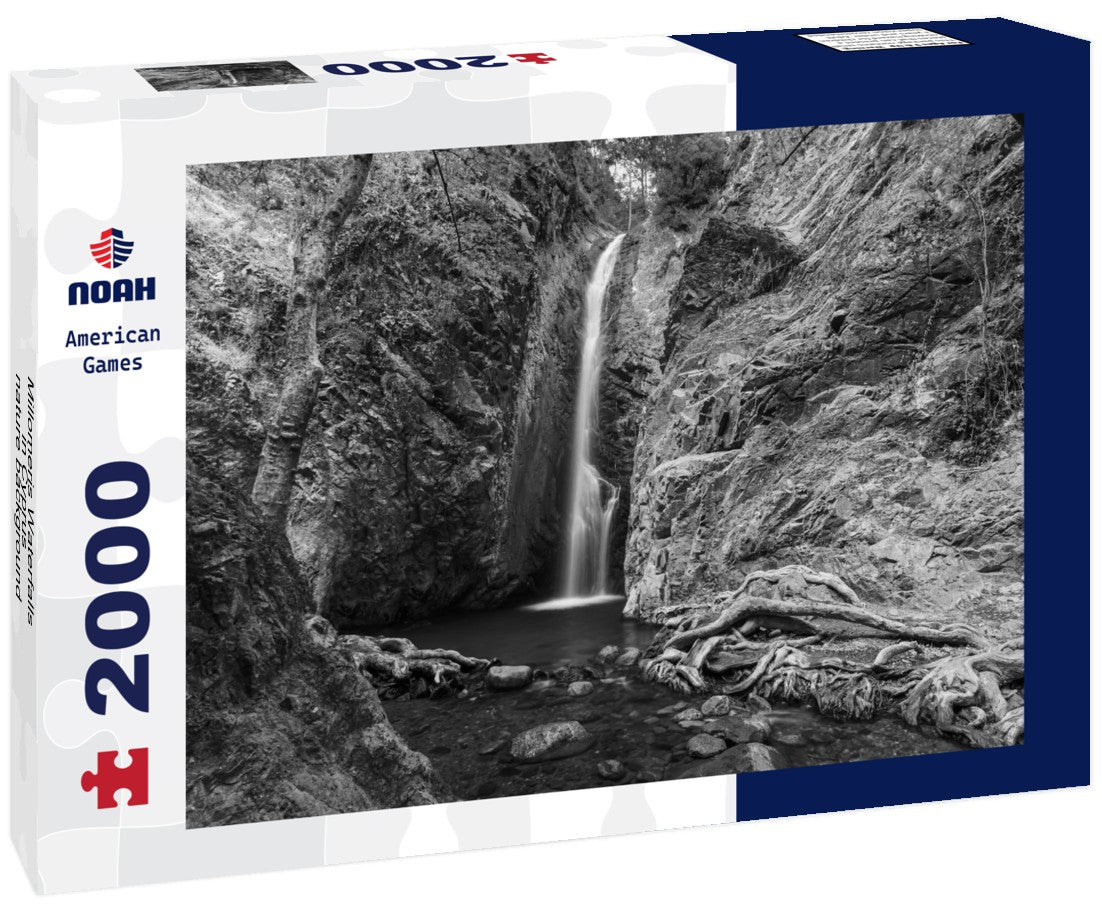 Millomeris Waterfalls in Cyprus - nature background 2000pc PuzzleBlack and White