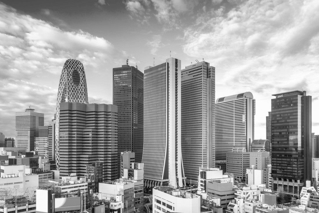 Shinjuku, Tokyo, Japan financial district cityscape 2000pc PuzzleBlack and White