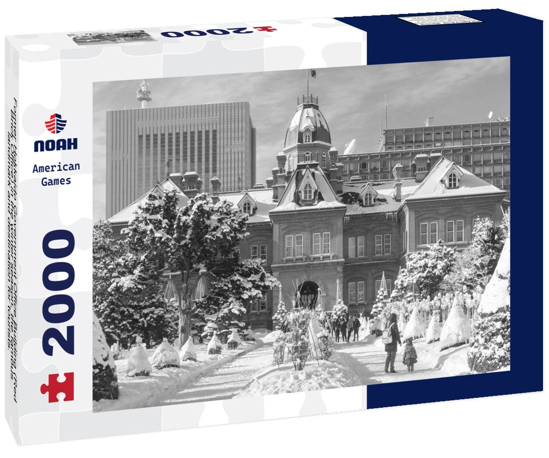 Former Hokkaido Government Office Building (Red Brick Office) in the winter season, the famous landmark and destination for tourists. Sapporo, Hokkaido, Japan 2000pc PuzzleBlack and White