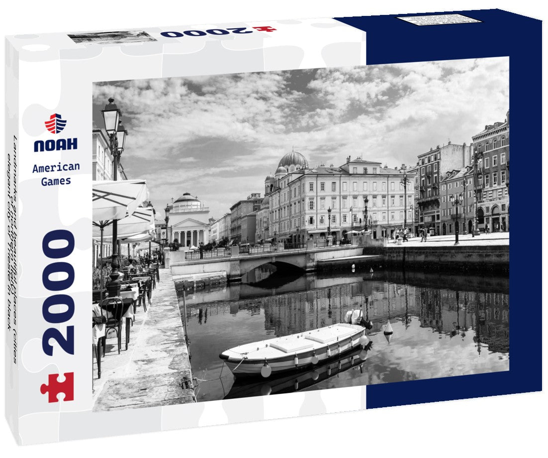 Landmarks and beautiful places (cities of northern Italy) - elegant city of Trieste 2000pc PuzzleBlack and White