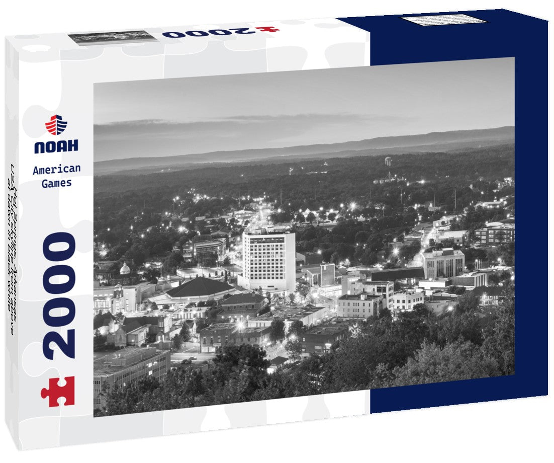 Hot Springs, Arkansas, USA City skyline from above at dawn 2000pc PuzzleBlack and White