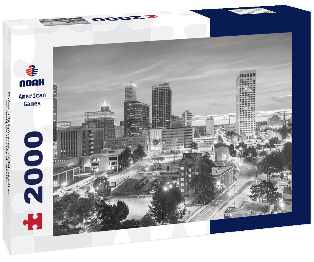Tulsa, Oklahoma, USA skyline at twilight 2000pc PuzzleBlack and White